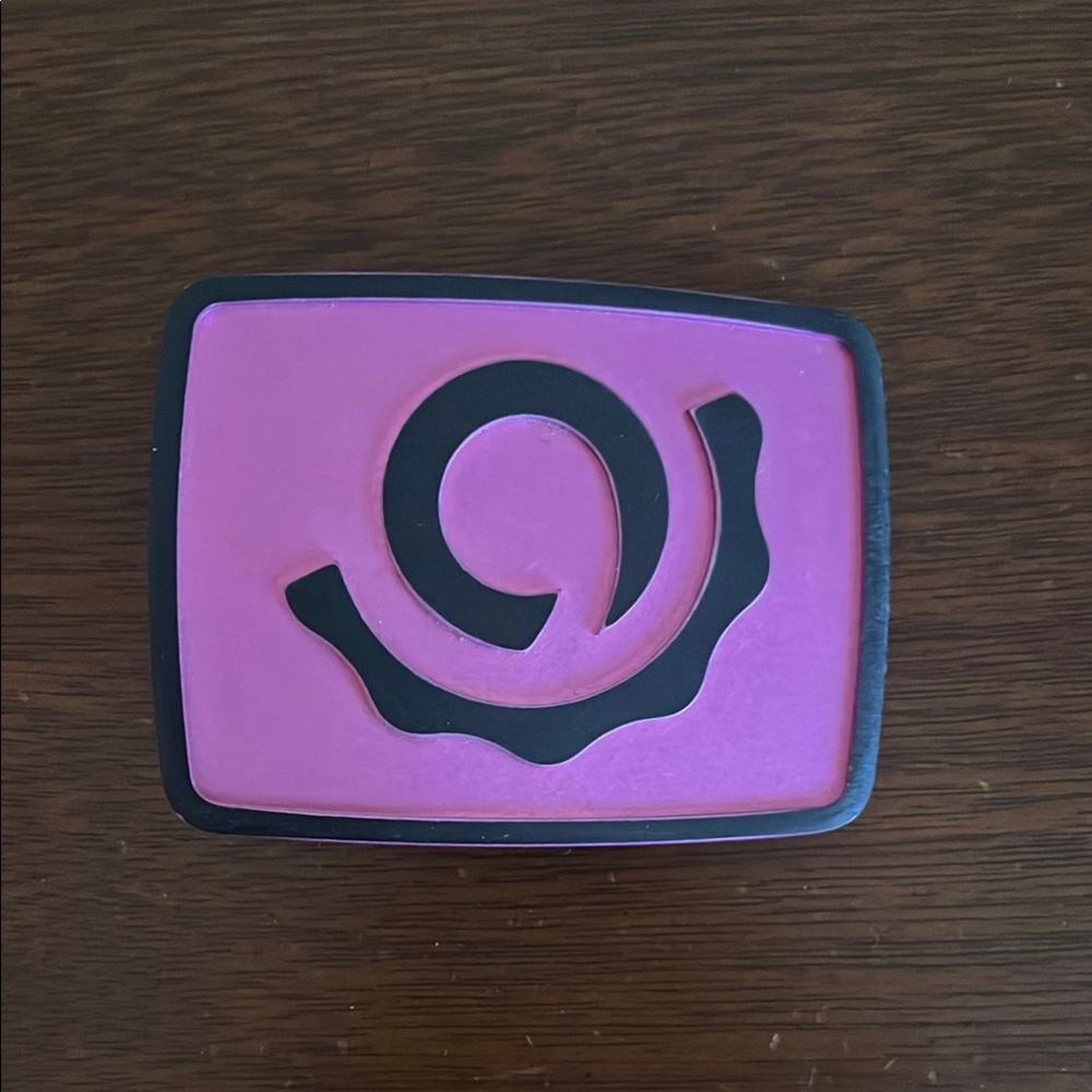 Pink and Black Industry Nine Logo Belt Buckle